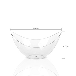 Pratos de Sobremesa de Plástico Descartáveis de Grau Alimentício Transparentes Criativos para Pudim e Mousse - Product Image 3