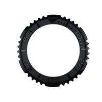 H&T HT-C007-007 Insert de lunette de plongée en céramique mate de 38 mm avec chiffres en relief, pièces de montre à biseau