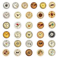 50 pegatinas retro de PVC impermeables con diseño de reloj y grafiti de dibujos animados para decoración DIY de vasos, fundas de teléfono y cuadernos