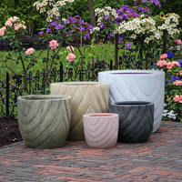 Pots à fleurs en fibre de verre multicolores les plus vendus, pots de plantation pour jardin extérieur, écologiques, légers, durables, avec trou de drainage