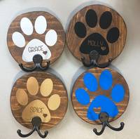Support mural pour laisse de chien ANA, crochet de suspension, porte-clés en bois avec pattes de chien, accessoires pour décoration rustique de la maison