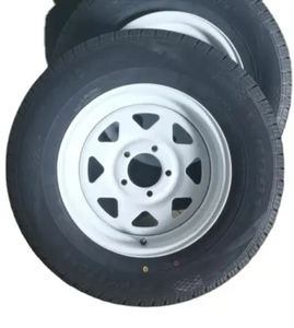 13 14 15 16 pollici pneumatici e ruote in acciaio per parti di rimorchio PCD 5*114.3 6*139.7 5*150 CB 84 110 bianco nero zincato - Product Image 3