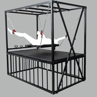 Lit de Punition HM avec Machine à Godemiché, Cadre Large pour Positions de Bondage et Contrainte, Meuble Sexuel BDSM pour Couple