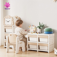 Armario de Almacenamiento Modular para Niños, Organizador de Juguetes con Diseño de León, Sistema de Almacenamiento Apilable, Muebles para Cuarto de Niños, Organizador de Juguetes