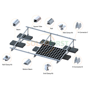 Support de fixation solaire réglable pour toit, adapté aux systèmes de ballast en aluminium pour panneaux solaires - Product Image 4