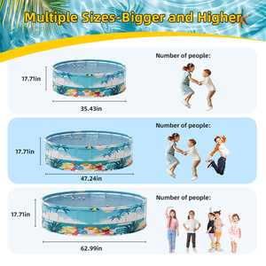 Dày có thể gập lại Hồ bơi bơm hơi cho trẻ em & người lớn, xách tay ngoài trời sân sau hồ bơi - Product Image 2