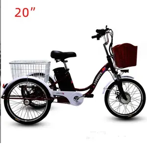 2024 new Three Wheeler Heavy Loading Adult 350W Motor cheap Bicycle City Electric Tricycles for Old Elderly People