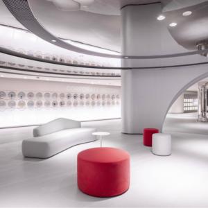 Modern resepsiyon alanı için yüksek yoğunluklu köpük dolgu Metal çerçeve ofis kanepe seti ile şık modüler çekyat - Product Image 4