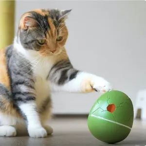 럭셔리 스마트 내구성 대화 형 고양이 제품 USB 충전 LED 라이트 자동 이동 활동 티저 사악한 계란 애완 동물 개 고양이 장난감