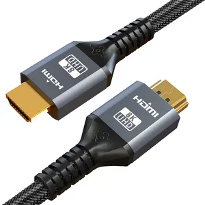 قسط 8K كابل HDMI 4K 120Hz UHD مضفر HDMI 2.1 وصلة كابل الذكور إلى الذكور ل شاشة لاب توب النار التلفزيون روكو