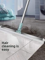 Balai Magique en Silicone avec Raclette à Gel Double Usage, Grattoir de Sol Extensible, Crochet Gratuit pour Nettoyage Essuyage Sols Salle de Bain/Toilettes
