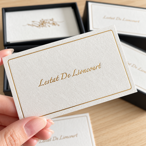 Premium Luxus Maßgefertigte 400g/m² Baumwollpapierkarten mit Strukturierung, Goldfolien-Heißprägung & Prägedruck für Hotel-Geschäftsbriefpapier - Product Image 5