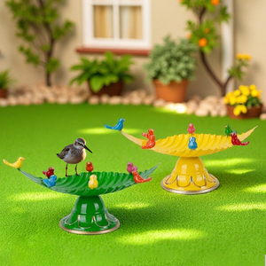 Redeco-Mangeoire à oiseaux en métal coloré en forme de feuille, mangeoire à oiseaux artistique en métal, mangeoire pour animaux, station d'alimentation pour jardin extérieur - Product Image 1