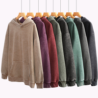 Sweat à capuche oversize brodé en coton 100% délavé style vintage, faible MOQ pour petites commandes, approvisionnement en gros