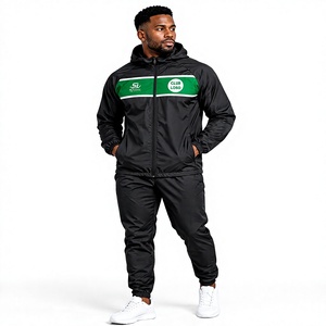Conjunto Deportivo de Dos Piezas para Hombre, Chaqueta Impermeable con Capucha y Pantalones, Transpirable y Ecológico, con Logotipo Frontal - Product Image 1