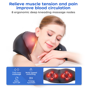 Neue Produktideen Shiatsu Nacken-und Rücken massage gerät Tiefes Gewebe kneten Beheiztes Nacken-und Schulter massage gerät zur Schmerz linderung - Product Image 3