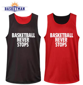 Kaus Tank Top basket musim panas kustom uniseks, Jersey menyerap keringat seragam basket pemuda reversibel modis - Product Image 1