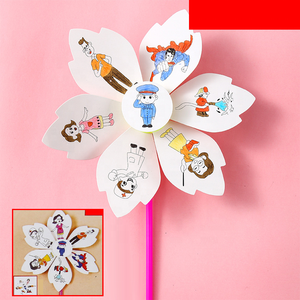 ภาพวาดกราฟฟิตีของเด็กอนุบาลทำมือด้วย2023แบบ DIY ภาพวาดของเล่นกังหันลม - Product Image 6