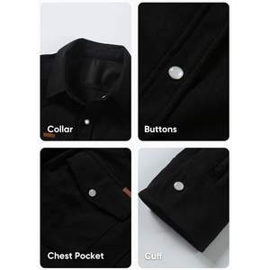 2025 hommes décontracté Western à manches longues Shackets velours côtelé boutonné vestes avec 2 poches à rabat hommes Shackets - Product Image 1