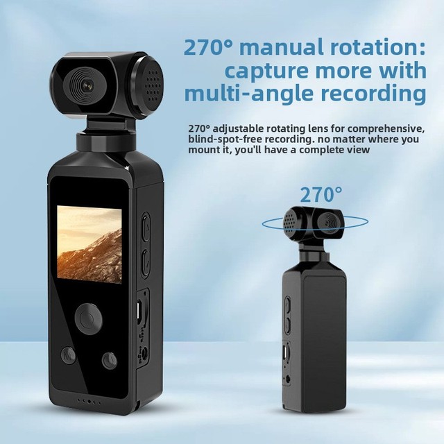 4K Pocket Action Camera Handheld Vlog Camera with 1.5 Inch Screen Anti Shake Waterproof Sports Camera for Outdoor Riding