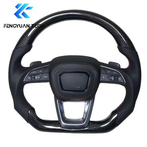Volante in Fibra di Carbonio Forgiata <span class=keywords><strong>e</strong></span> Pelle Personalizzato per <span class=keywords><strong>Audi</strong></span> A1 A3 A4 A5 A6 A7 RS R8 RS3 C7 Q5 Q7 S3 S5 8V B8 B9 S4 Q3 Q8 TT - Product Image 2