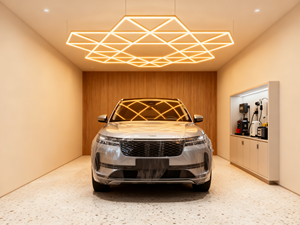 Lampe LED en forme de fleur pour <span class=keywords><strong>garage</strong></span>, éclairage suspendu pour le detailing, avec plafond hexagonal, entretien facile pour les espaces de travail - Product Image 1