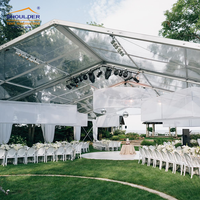 Tentes de fête de luxe tente de banquet d'événement de 150 places tentes de mariage supérieures transparentes imperméables d'extérieur avec le mur de verre de lucarne