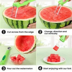 Practical <b>Kitchen</b> <b>Gadget</b> New Cross-Border Stainless Steel Watermelon Slicer Fruit Ball Chopper for Cutting Vegetables Manual - Product Image 3