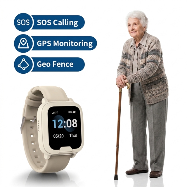 4G LTE Fall Detection Blood Pressure Oxygen IP67 Waterproof SOS Smart Watch Elderly Fall Detection Smartwatch GPS Tracker