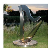 Fontaine d'art moderne en métal pour extérieur, statue en acier inoxydable, fontaine à eau pour jardin et piscine