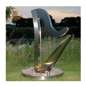 Metallo esterno moderno metallo arte <span class=keywords><strong>fontana</strong></span> in acciaio inox statua <span class=keywords><strong>fontana</strong></span> di acqua per giardino piscina - Product Image 4