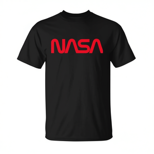 Camiseta roja Nasa Worm para adultos, ropa informal de algodón unisex - Product Image 2