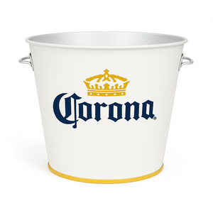 ถังน้ำแข็งเบียร์โลหะเคลือบผง8L พร้อมที่จับบาร์โลโก้ตามสั่งร้านอาหารและเครื่องทำความเย็นสำหรับงานกิจกรรม - Product Image 1