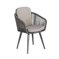 Ensemble de meubles d'extérieur ultra moderne, à la mode, patio, jardin, corde, chaise, rotin, bois, hôtel moderne, mobilier d'extérieur, maison, table à manger