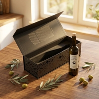 Boîte d'emballage en verre pour huile d'olive de luxe, avec insert en mousse personnalisé, boîte cadeau haut de gamme pour l'emballage et la remise en cadeau de bouteilles d'huile d'olive