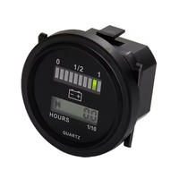 LED Dengan Pengukur Jam Indikator Baterai Bulat 12/24V 36V 48V 72V untuk Perahu Golf Cart Yamaha Club Cart Forklift