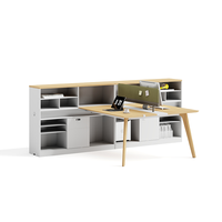 Station de travail modulaire moderne en forme de L pour 2 personnes mobilier de bureau et table de bureau