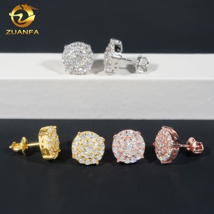 Nouveautés en vrac en stock Iced Out <span class=keywords><strong>Prix</strong></span> le plus bas Argent sterling 925 VVS1 Moissanite <span class=keywords><strong>Diamant</strong></span> Hip Hop Boucles <span class=keywords><strong>d</strong></span>'oreilles <span class=keywords><strong>Homme</strong></span> - Product Image 1