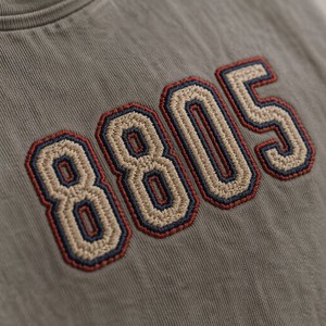 T-shirt vintage délavé à l'acide avec broderie, coton épais 250 g/m², patch logo personnalisé brodé, vêtements rétro pour hommes - Product Image 4