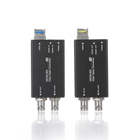 Mini convertidor de video a fibra 3G SDI con datos y conector LC de fibra monomodo de salida de bucle 20KM para transmisión