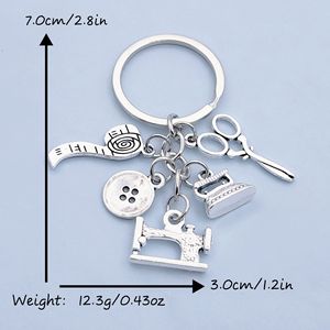 Quần Áo Sáng tạo thiết kế <span class=keywords><strong>Keychain</strong></span> máy may sắt kéo băng biện pháp nút Keyring Phụ Nữ Cô Gái DIY handmade trang sức quà tặng - Product Image 6