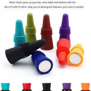 Bouchon de bouteille de vin en silicone souple avec fermeture supérieure à prise en main pour conserver le vin frais, lot de 8 - Product Image 5