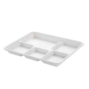 Vente en gros d'emballage de vaisselle alimentaire biodégradable compostable jetable <span class=keywords><strong>plateau</strong></span> à viande <span class=keywords><strong>plateau</strong></span> à légumes canne à sucre blanche - Product Image 3