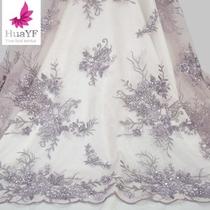 New 3D Đính lưới thêu đính cườm ngọc trai vải tuyn ren vải với sequins HY1700-1 - Product Image 2