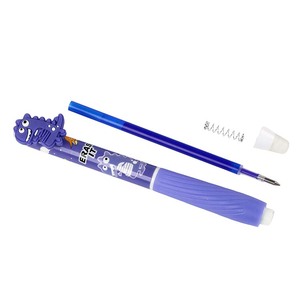 O&Q Personalisierbarer Radierbarer Gelstift aus Kunststoff mit Niedlichem Dinosaurier-Design, 0,5mm, Schwarz/Blaue Tinte, Kinder-Cartoon-Tierstil für Büro und Schule - Product Image 4