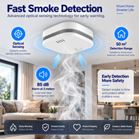 Détecteur de fumée intelligent WiFi LH-601WF, alarme optique sans fil avec alerte via application pour la sécurité incendie de la maison intelligente