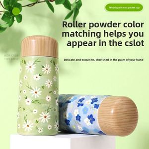 Mini-gobelet isotherme à motif grain de bois pour étudiant, petite capacité, simple et minimaliste, idéal comme souvenir ou cadeau, avec impression de logo - Product Image 2