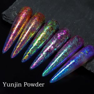 Paillettes Réfléchissantes Effet Cristal de Glace, Velours Neigeux, Paillettes Scintillantes, Acrylique Mélangé, Effet Aurore Irrégulier, Décoration Magique pour Manucure et Nail Art en Salon - Product Image 2