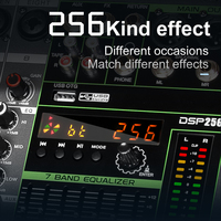 Console de mixage audio numérique GT8 YAIKA, 8 canaux, amplificateur DJ professionnel 500W*2, construction métallique, alimentation fantôme 48V, 256 effets de réverbération