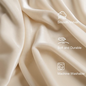 Bán buôn khách sạn phòng ngủ nhà cửa sổ màn hiện đại sang trọng màn nhung màu be vải rèm cửa cho phòng khách - Product Image 6